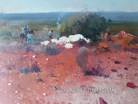 Bruce Mulloch Painting  -  Arrival at the Lease (Laverton WA)